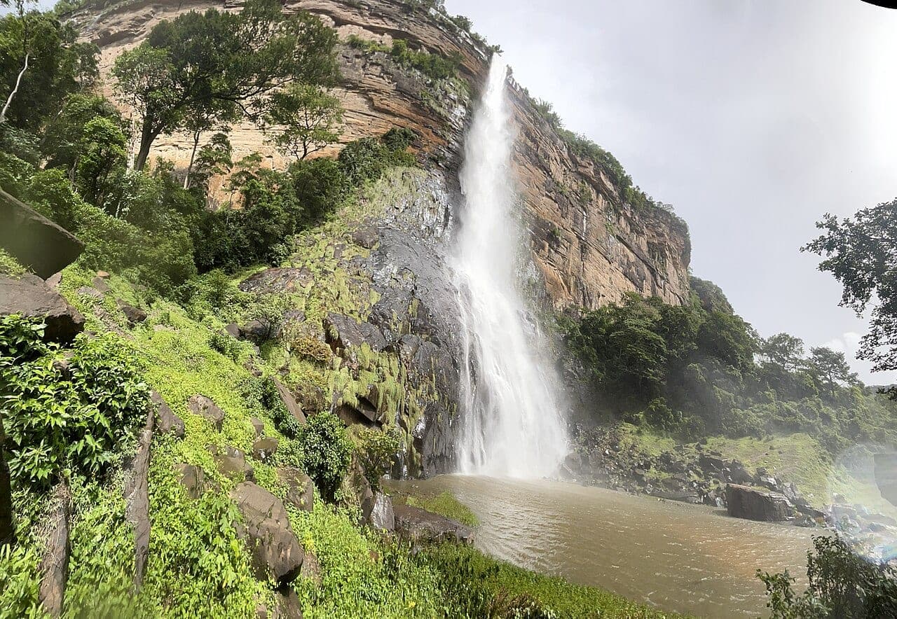 The Ditinn waterfall in the Fouta Djallon highlands, Guinea