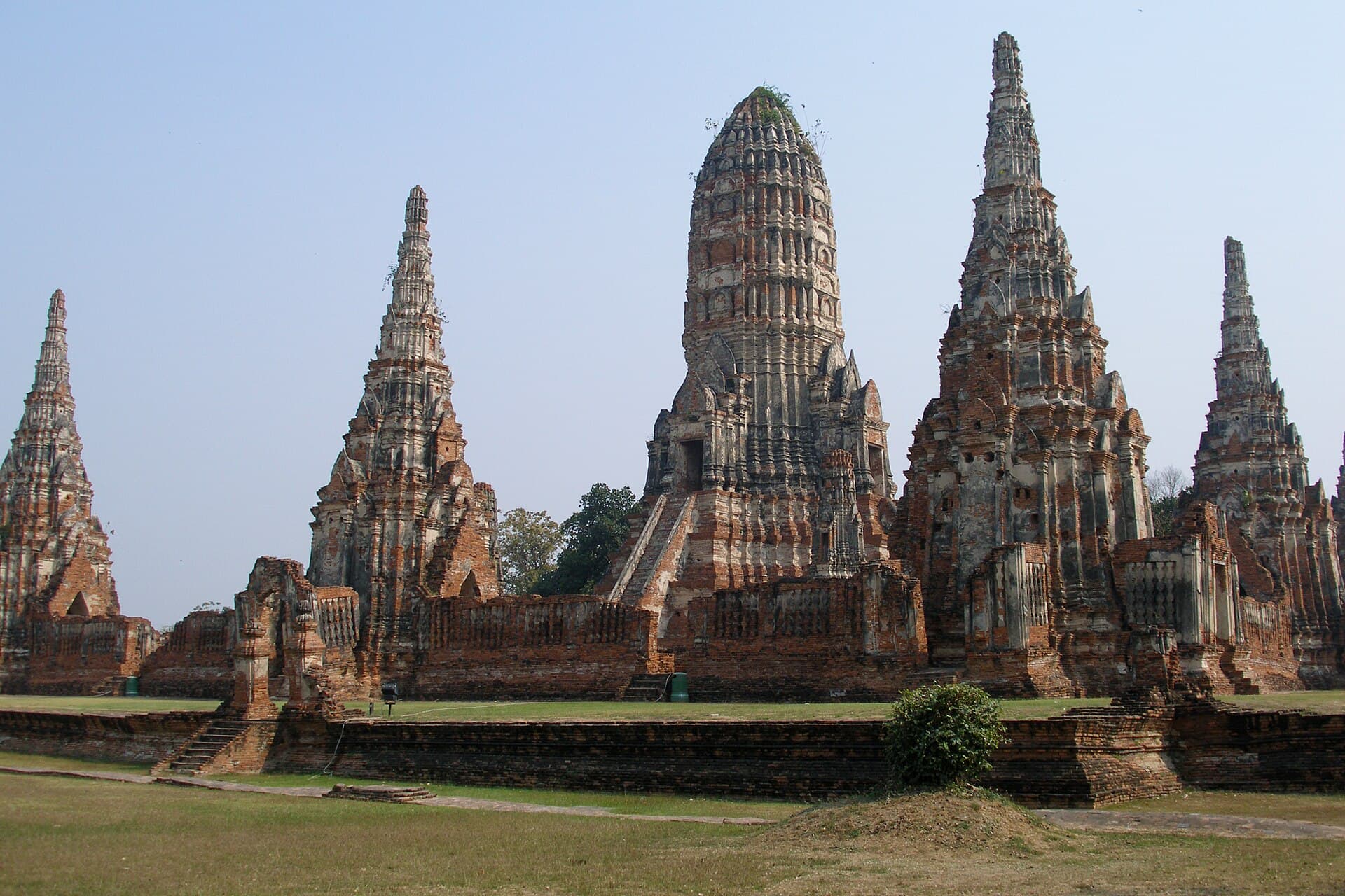 The prangs of Wat Chaiwatthanaram at Ayutthaya