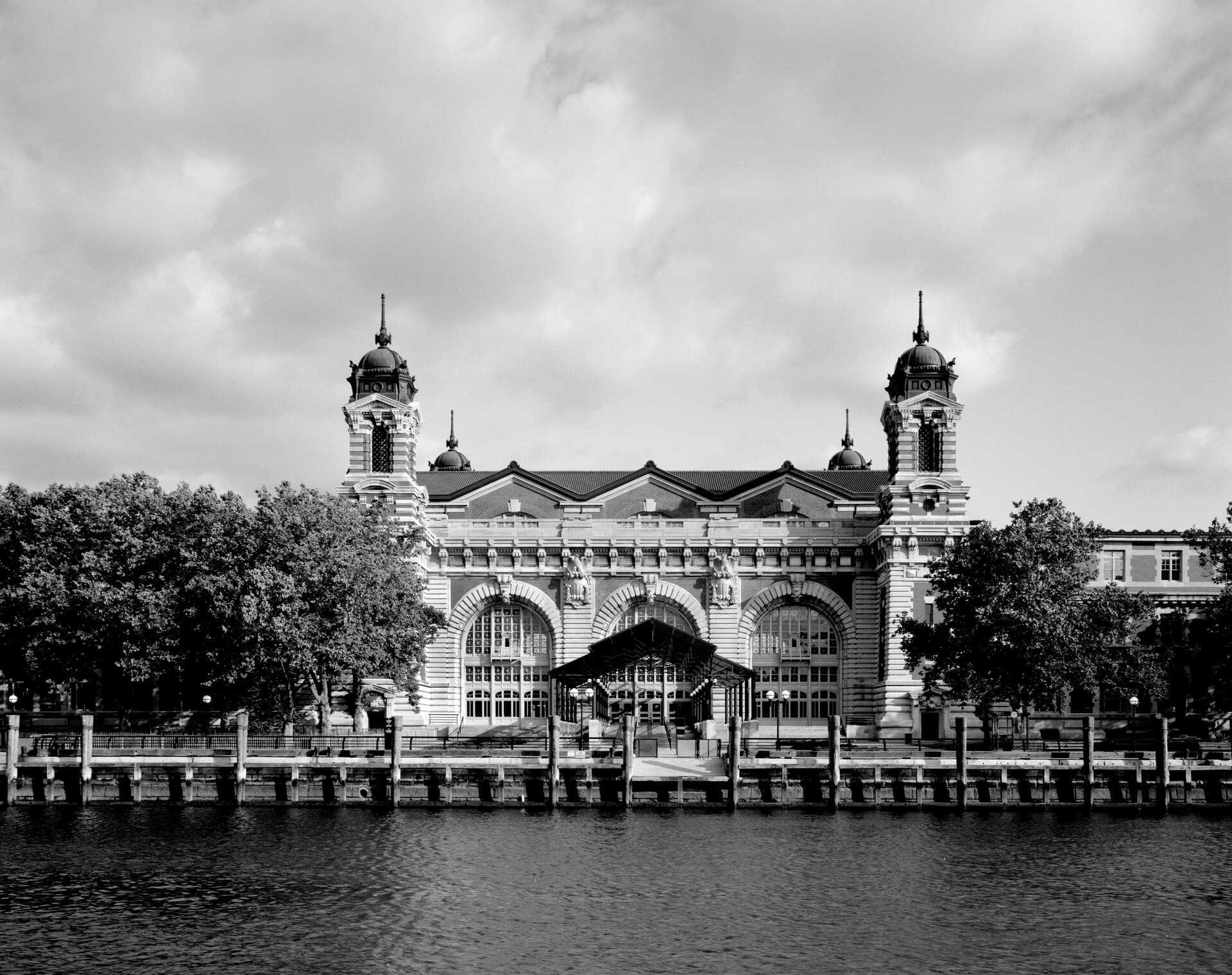 The main immigration station building at Ellis Island