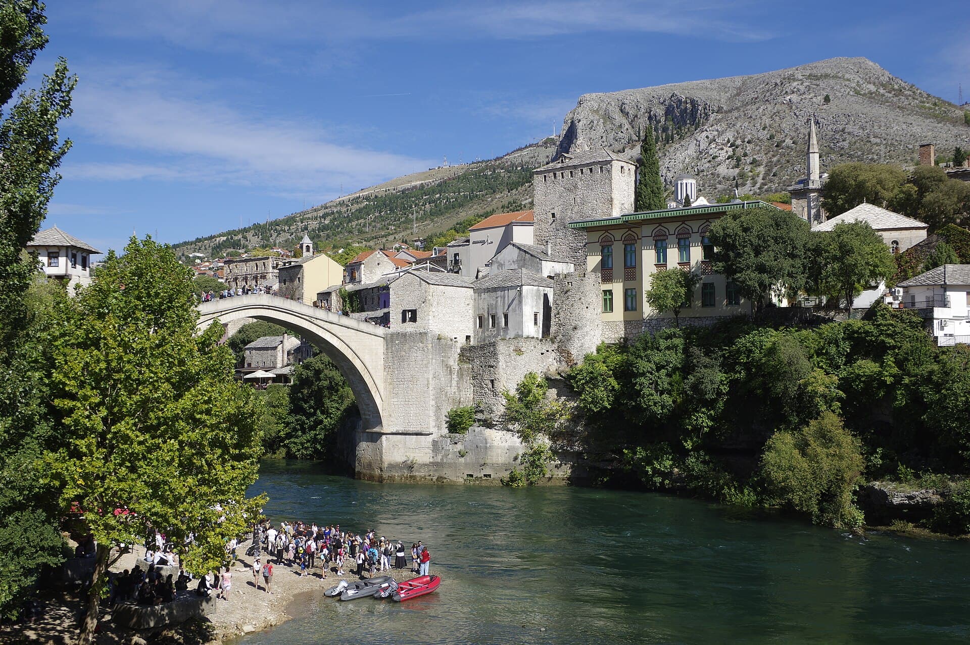 Stari Most arching over the Neretva at Mostar