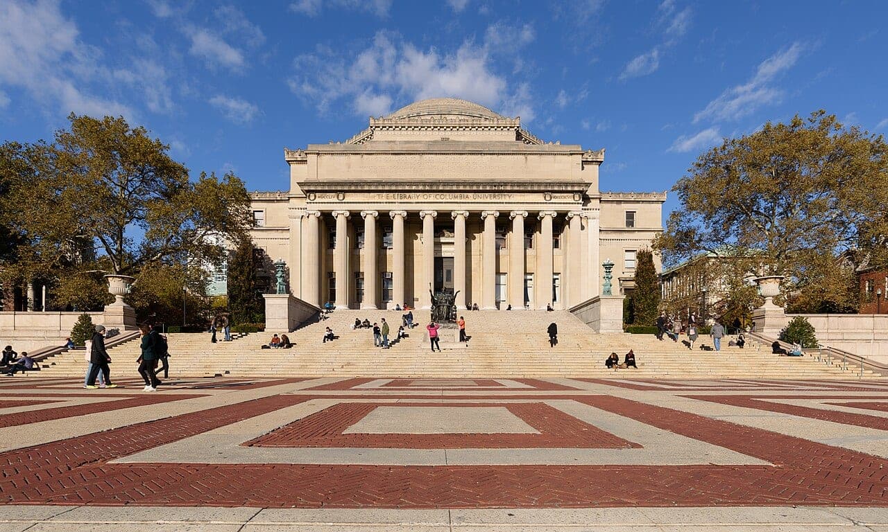 The Morningside Heights campus of Columbia University with Low Memorial Library