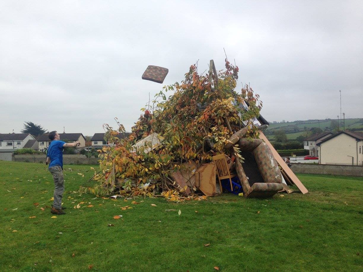 A bonfire lit at Samhain in Ireland