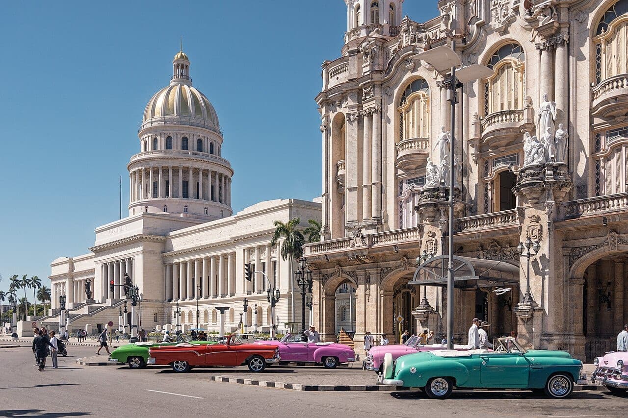 El Capitolio and classic cars in Havana, Cuba