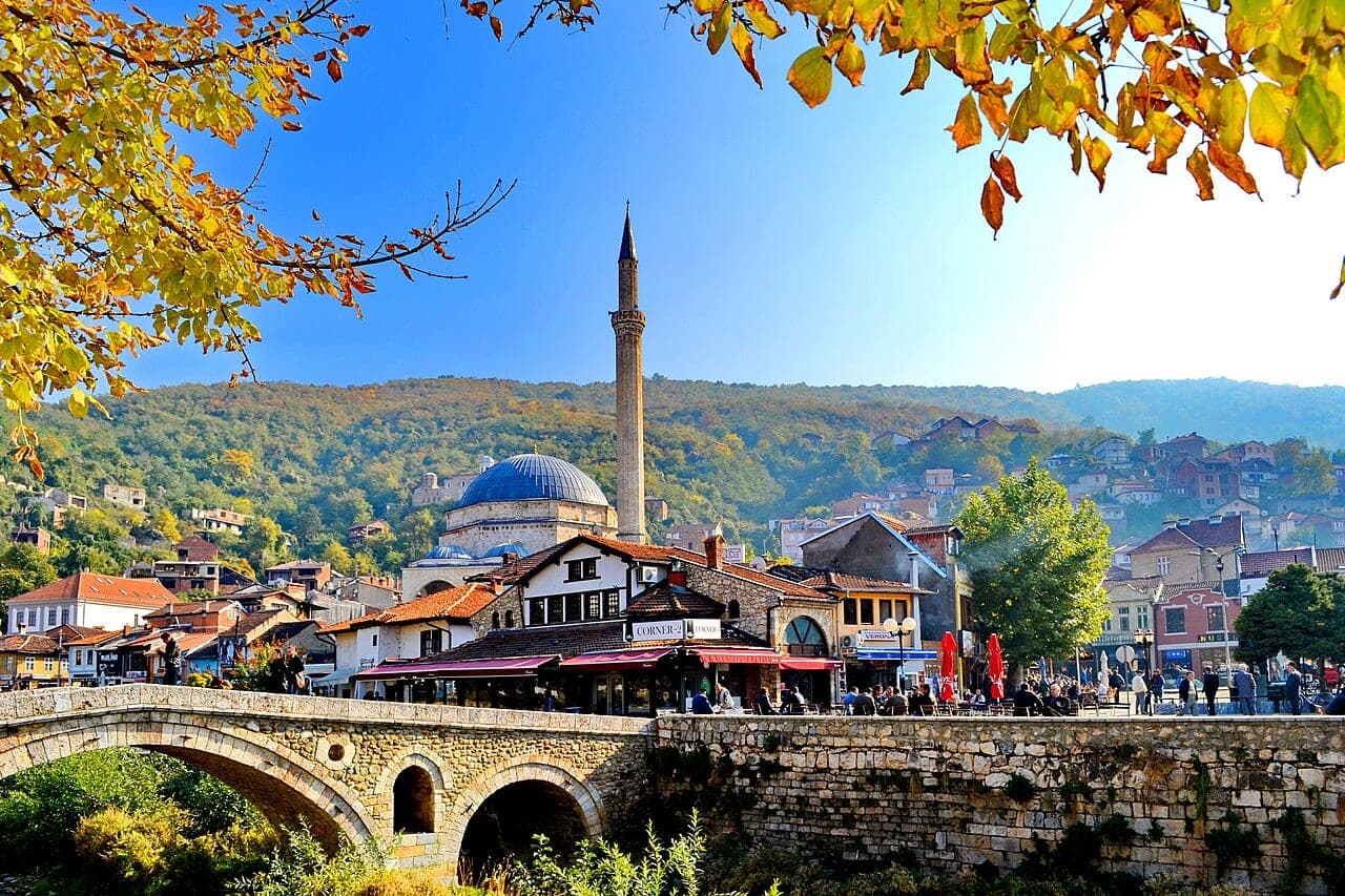 The Sinan Pasha Mosque in the old town of Prizren, Kosovo